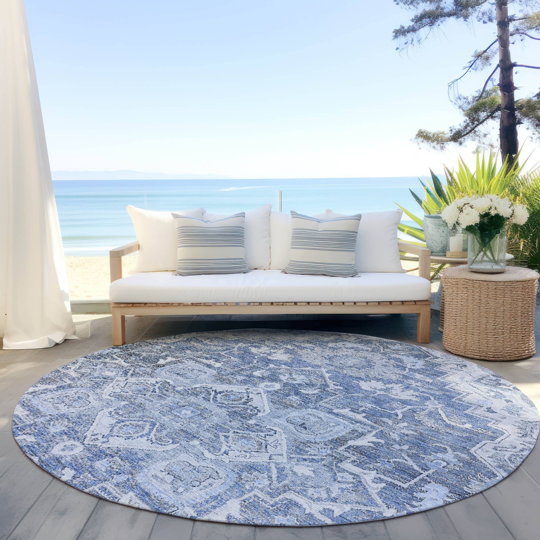 Machine Washable Indoor/ Outdoor Chantille Traditional Boho Rug