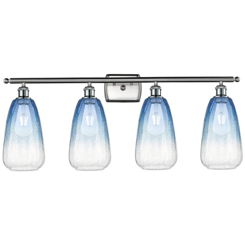 Innovations Lighting Endless Possibilities Ballston - Brookhaven Almond - 4 Light 36" Bath Vanity Light - Sapphire Blue/Brushed Satin Nickel