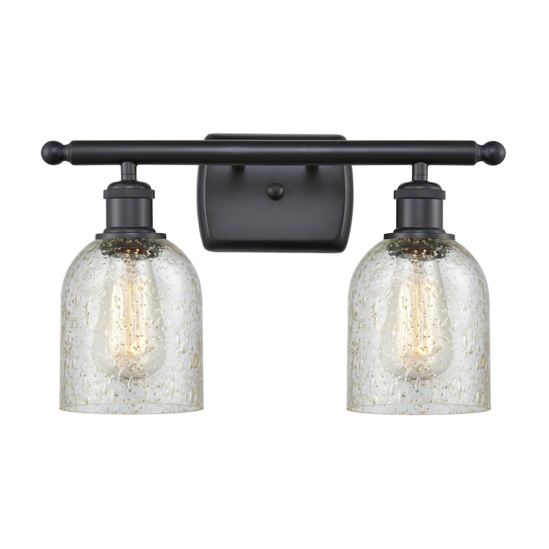 Innovations Lighting Caledonia 2 Light 16" Wide Bathroom Vanity Light - Matte Black / Mica