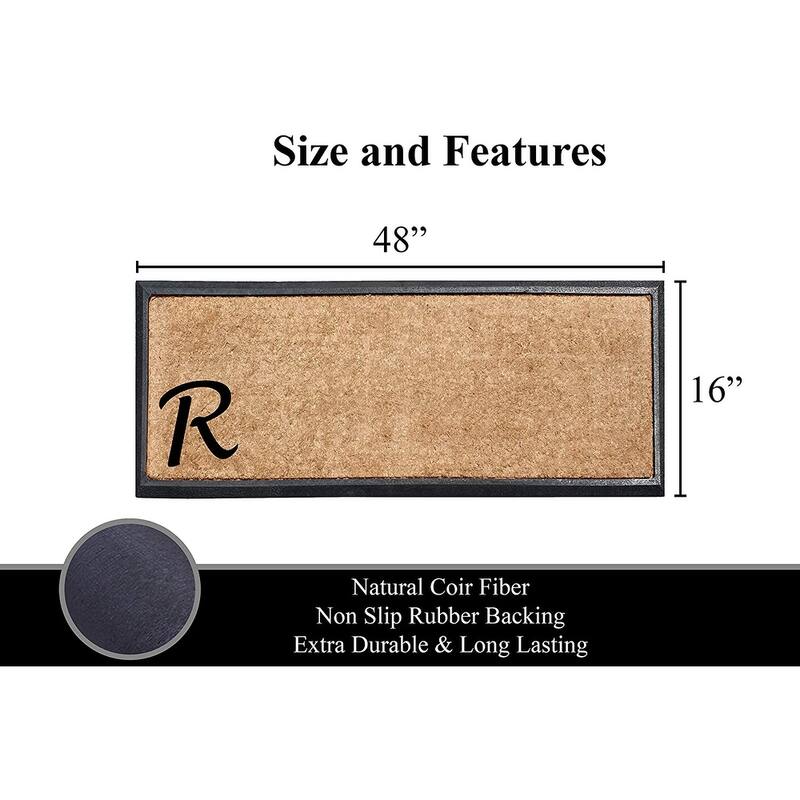 Rubber/Coir Molded Lucida 16-inch x 48-inch Monogrammed Doormat