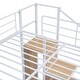 preview thumbnail 15 of 18, Contemporary Build Twin Over Twin Metal Bunk Bed with Lateral Storage Ladder and Wardrobe, Sturdy and Long-lasting, White