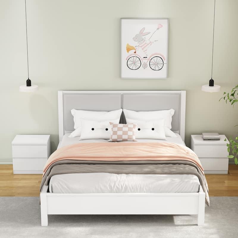 19.7"Nightstand with 2 Drawers, Beside Table with Drawers Handle Free Design,Thickened Top Plate, for Bedroom,Living Room