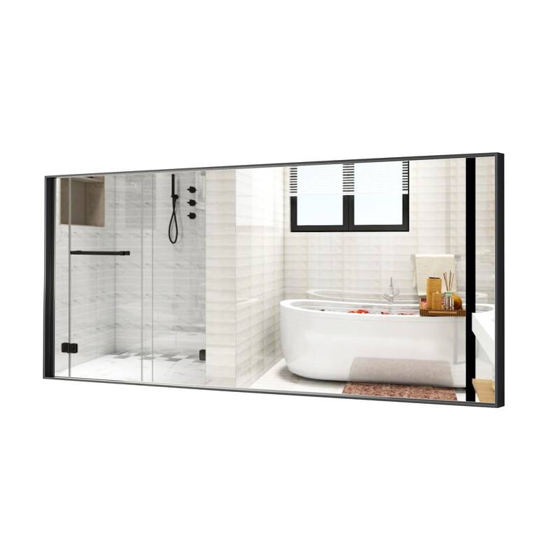 Modern Classic Black Metal Framed Full Length Mirror