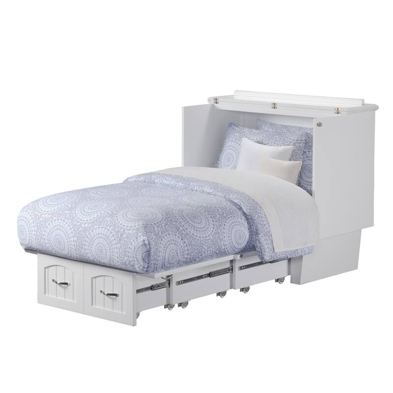 Murphy Bed Chest - Storage Drawer & USB Charger - Space Saving Furniture