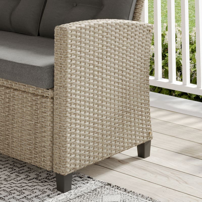 Corvus Armitage 4-piece Outdoor Resin Wicker Chat Set with Cushions