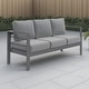 preview thumbnail 26 of 33, 3-Seater Outdoor Couch with Plush Cushions, Broad Armrests and Contoured Backrests Grey2