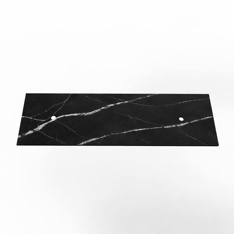 Thin Modern White and Black Solid Surface Vanity Countertop - Sizes 24", 30", 36", 48", 60", 72", 84"