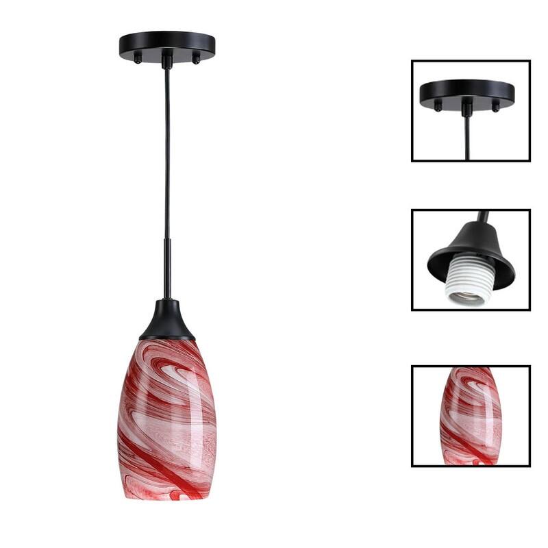 4.72” Hanging light red pendant light fixtures glass pendant light
