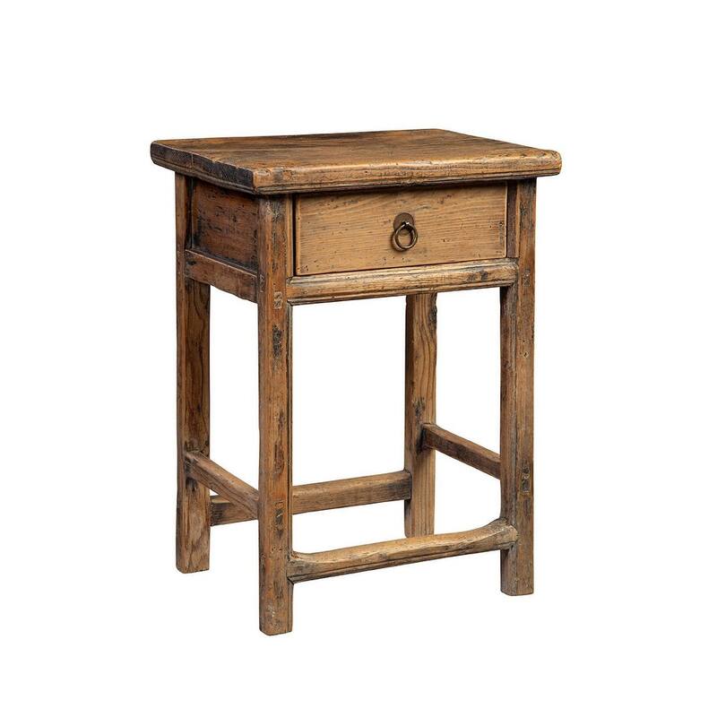 Sampson Reclaimed Pine Side Table, Antique