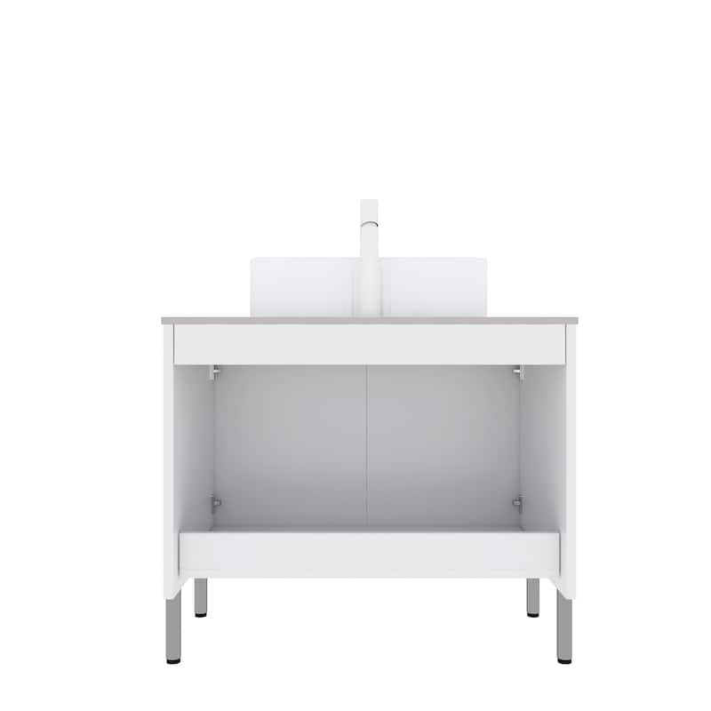 30" Bathroom Vanity Free Standing Storage Cabinet with Vessel Sink