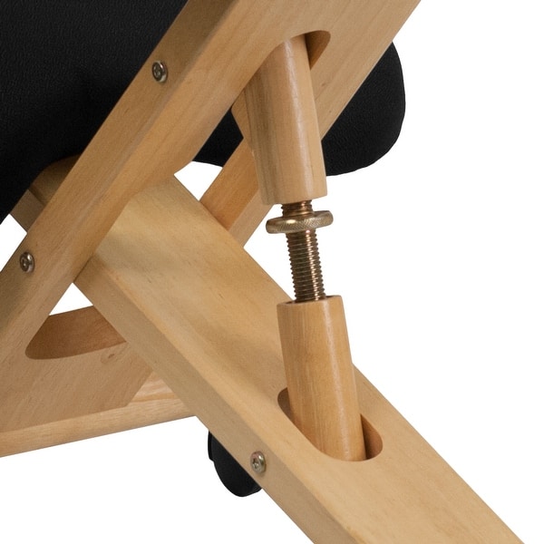 Shop Mobile Wooden Ergonomic Kneeling Office Chair In Black Fabric Overstock 10605499