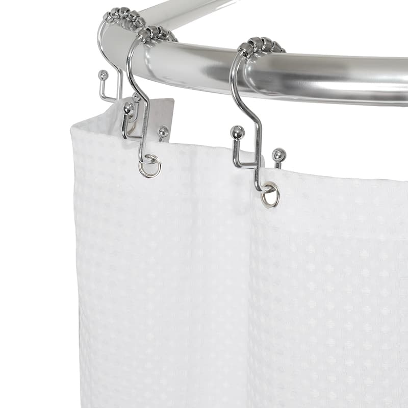 Utopia Alley Rustproof Aluminum D-shape Shower Rod With Ceiling Support for Freestanding Tubs, 60 * 25 in