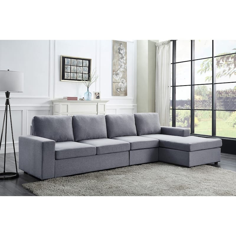 Linen Sofa with Reversible Chaise
