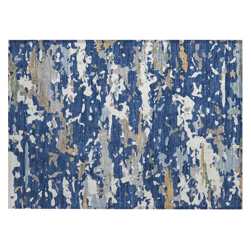 Machine Washable Indoor/ Outdoor Modern Calhan Chantille Rug