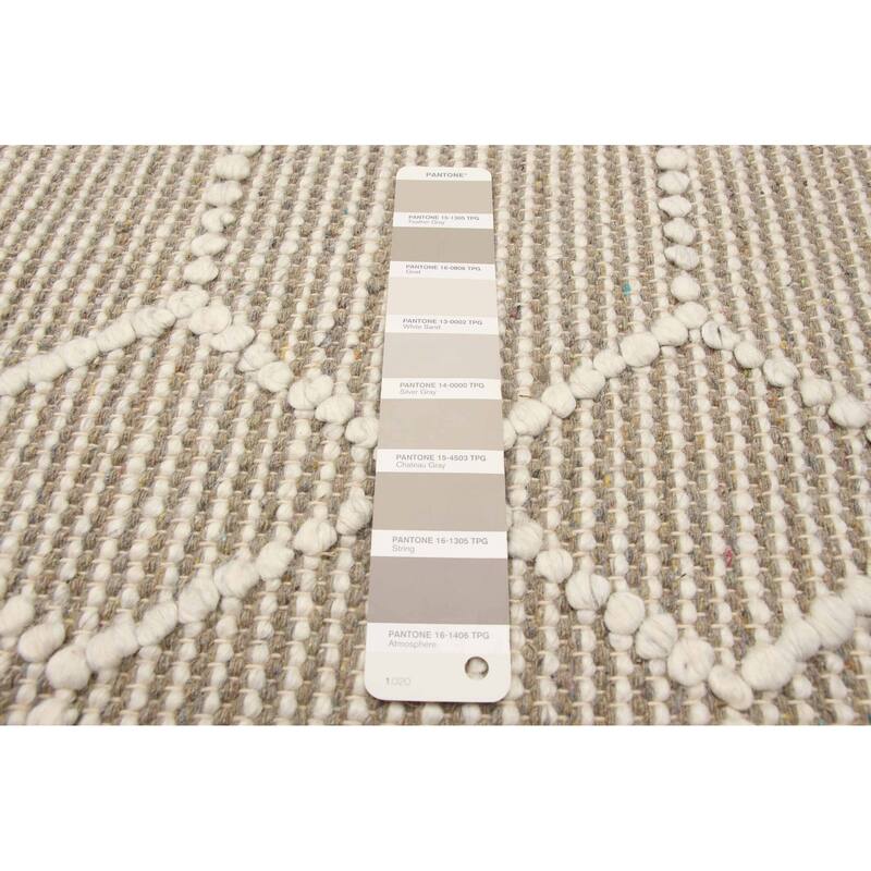 ECARPETGALLERY Braid weave Sienna Grey Wool Rug - 5'3 x 7'7