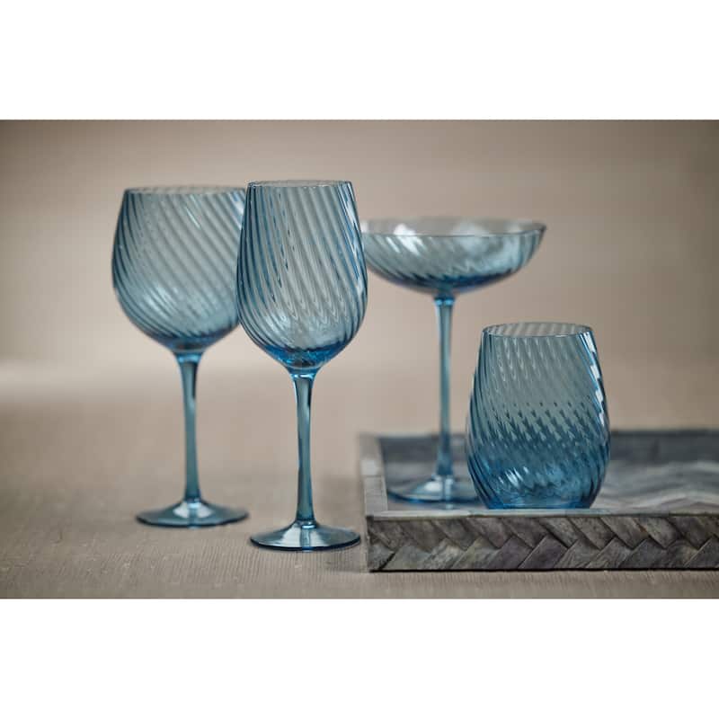 Sesto Optic Swirl White Wine Glasses, Set of 4
