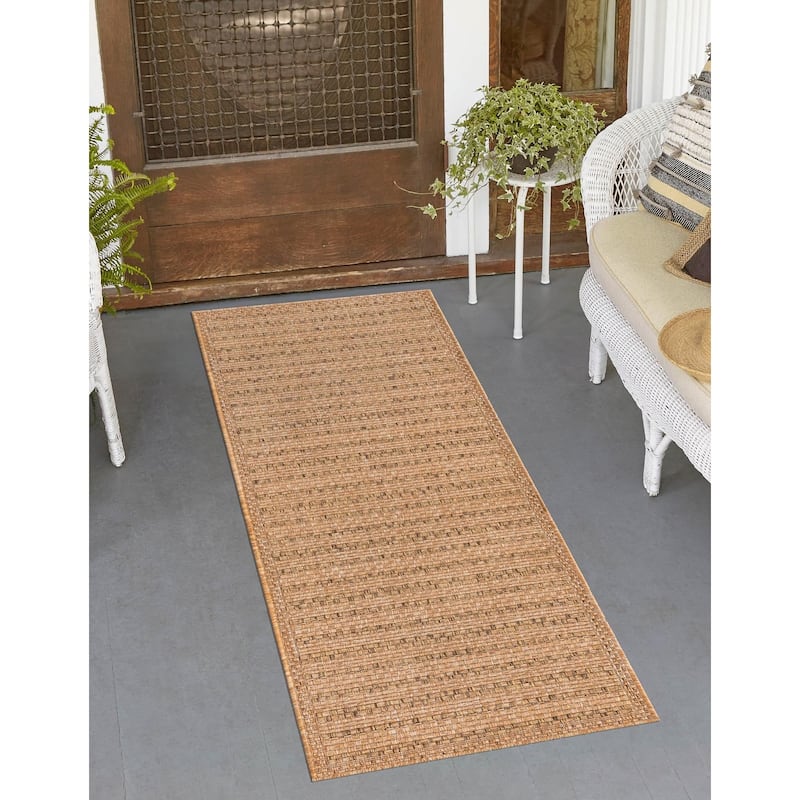 Outdoor Dimension Collection Area Rug - Light Brown - 2'2"x6'