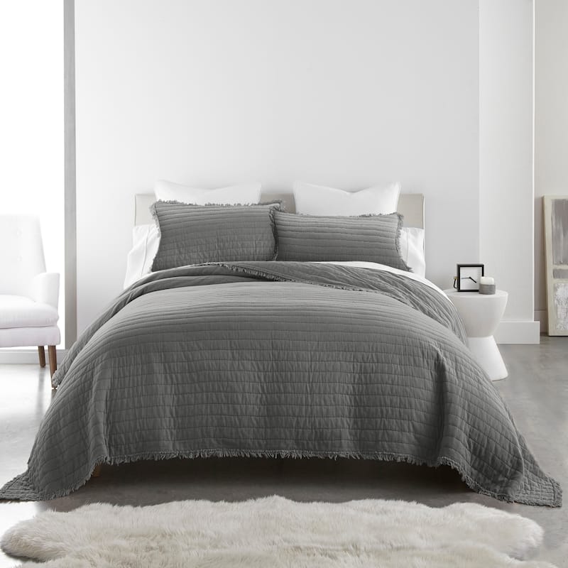 Delano 3 Piece Cotton Quilt Set by Donna Sharp - Grey - Queen