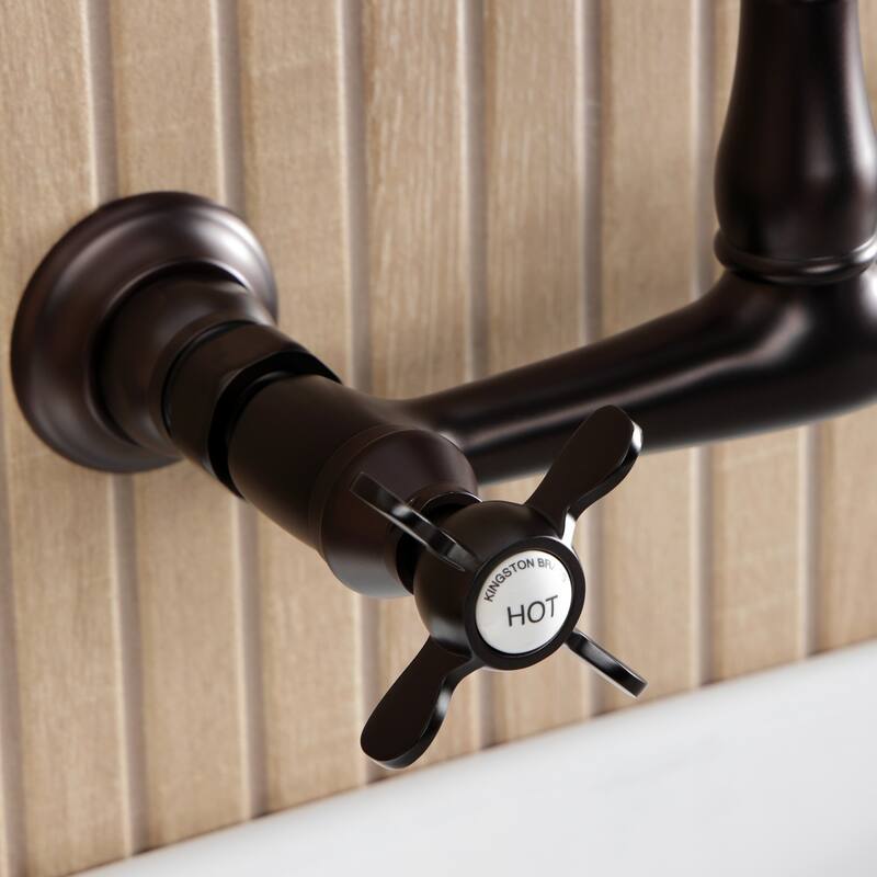 Kingston Brass Essex Two-Handle 2-Hole Wall Mount Bathroom Faucet