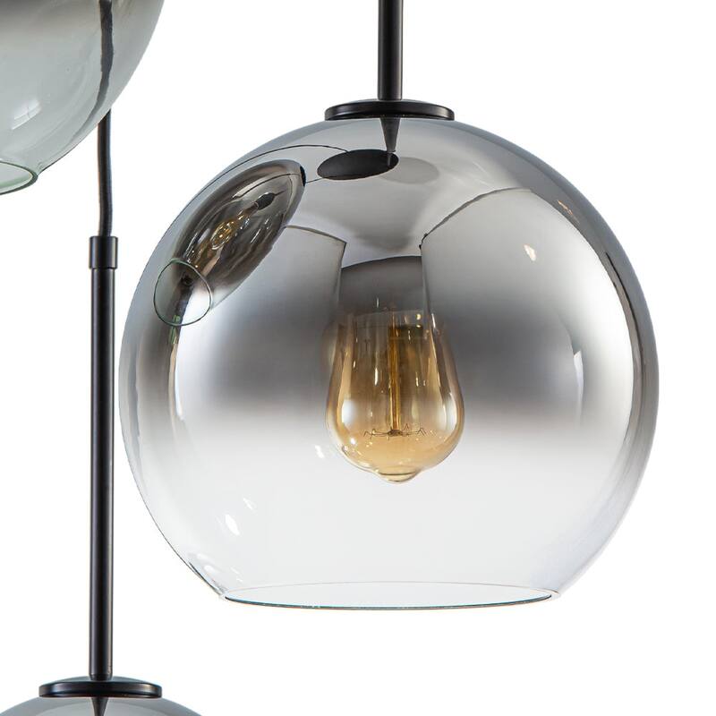 3-Light Round Polished Glass Globe Bubble Pendant Light
