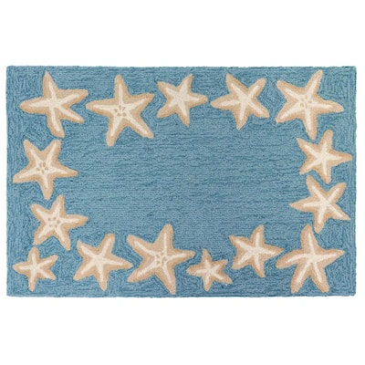 Liora Manne Capri Starfish Border Indoor/Outdoor Area Rug