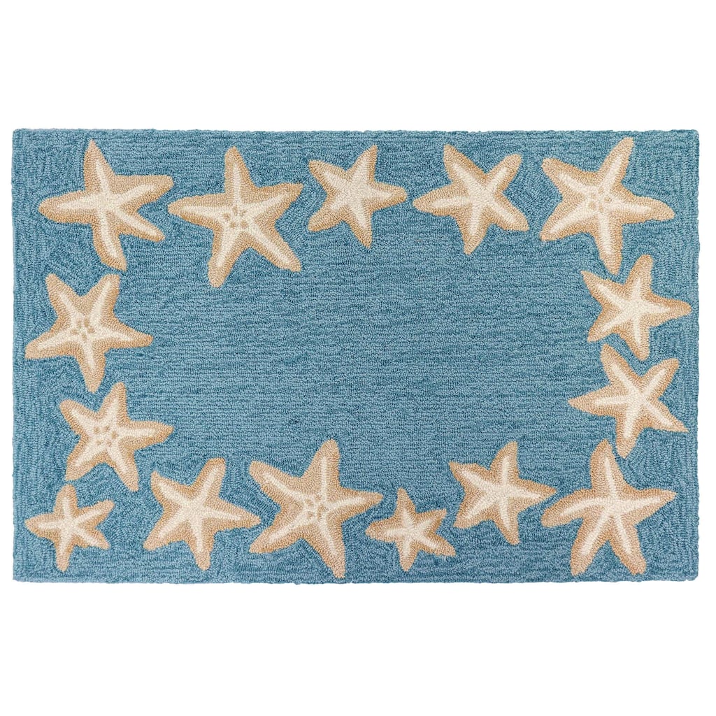 Liora Manne Capri Starfish Border Indoor/Outdoor Area Rug