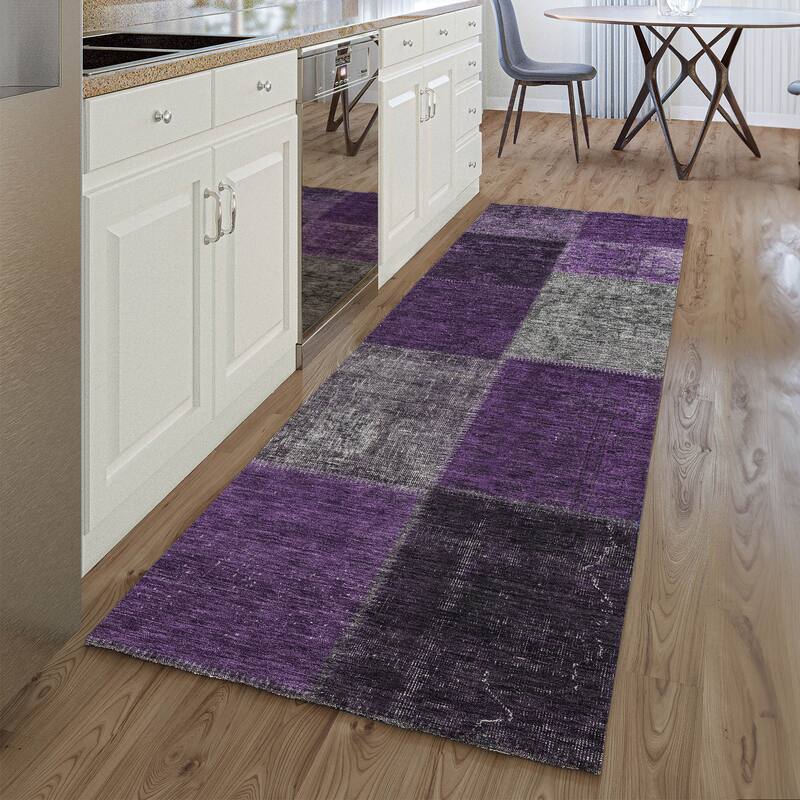 Premium Washable Super Soft Vintage Global Mayfield Rug - Eggplant - 2' 3" x 7' 6" - Runner