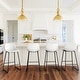 preview thumbnail 26 of 49, LUE BONA Modern Faux Leather Metal Frame Counter Height Bar Stools (Set of 4)