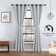 preview thumbnail 15 of 14, Lucky Brand Sierra Textured Light Filtering 52" x 84" Grommet Window Curtain Panel Pair with Tiebacks, Grey - 104" x 84"