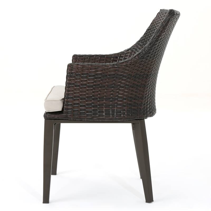 Lenox Outdoor 9-piece Rectangular Wicker Dining Set with Cushions by Christopher Knight Home