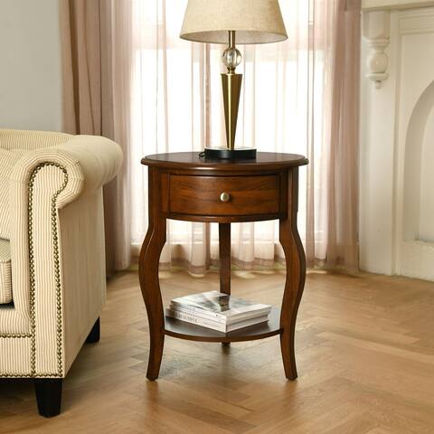 Side Table Living Room Rustic End Table with 1 Drawer