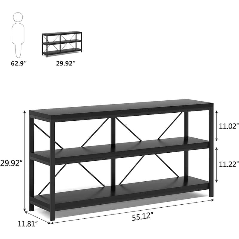 Extra Long Sofa Console Table with Storage for Entryway