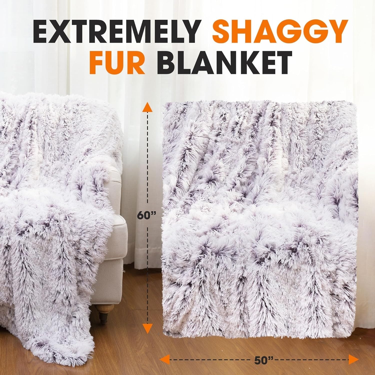 Cheer Collection Reversible Faux Fur Accent Throw Blanket-image