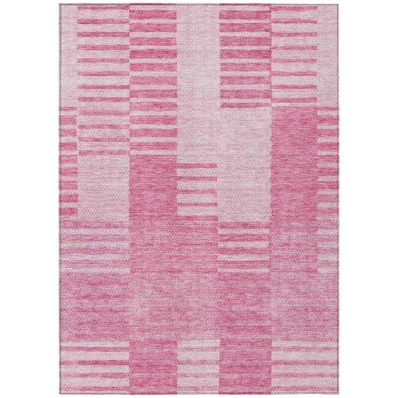 HomeRoots Striped Transitional Rectangle Outdoor Rug