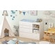 preview thumbnail 1 of 7, Kerrogee 5-Drawer Dresser with Baby Changing Table - White White - 5-drawer