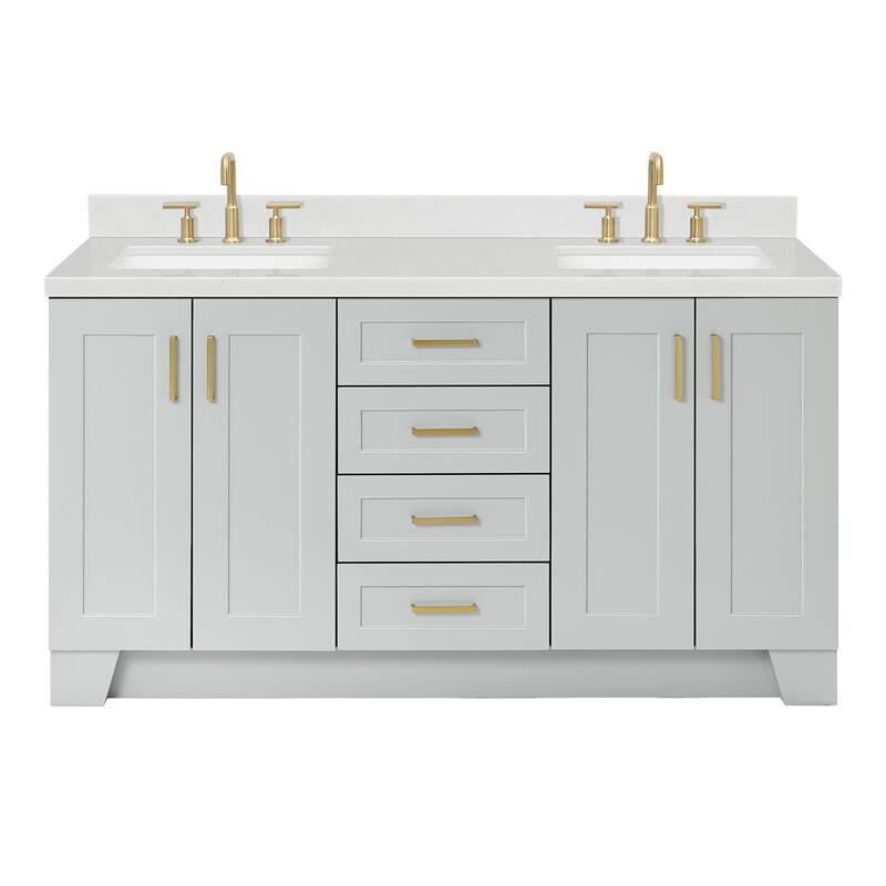 Ariel Q066DCQRVO Taylor 66" Free Standing Double Basin Vanity Set with - Grey