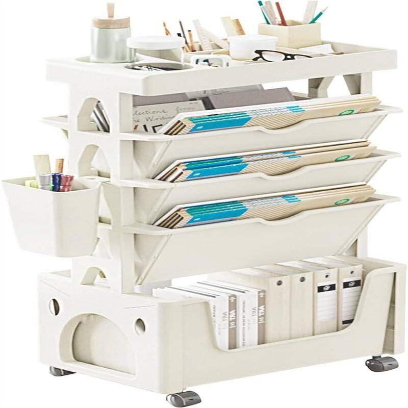 5 Tier Book Rack Storage Bookshelf - 7.1"D x 15.7"W x 29.9"H - White