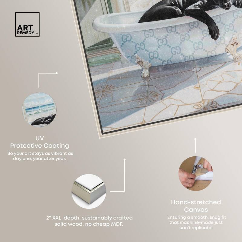 Panther Arch Bathroom Glam Canvas by Art Remedy
