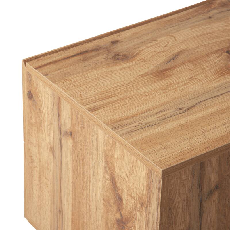 Modern TV Stand for 80" TV with 3 Doors with Large Storage Cabinet