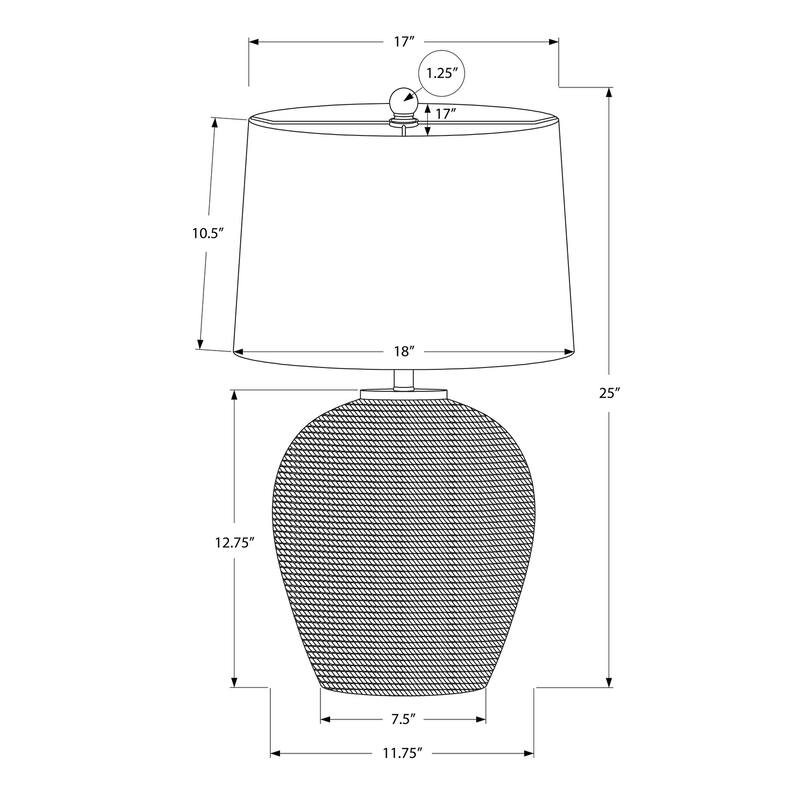 Lighting, 25"h, Table Lamp, Rattan, Beige Shade, Transitional