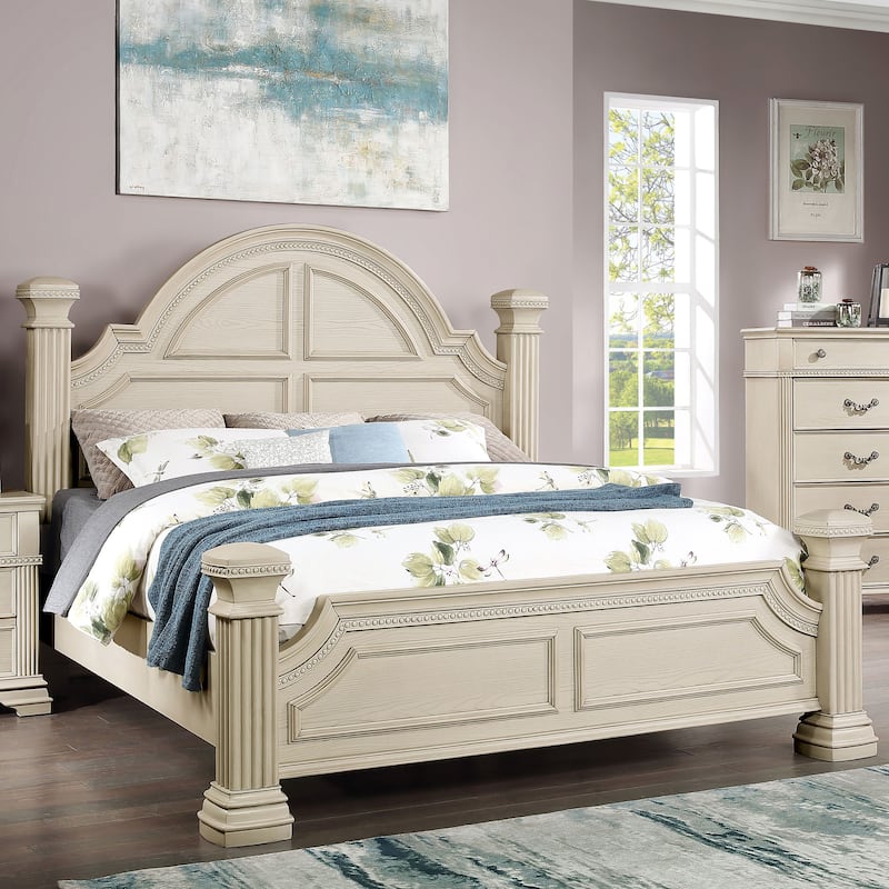 Stroh Traditional Wood 6-Piece Poster Bedroom Set with USB by Furniture of America