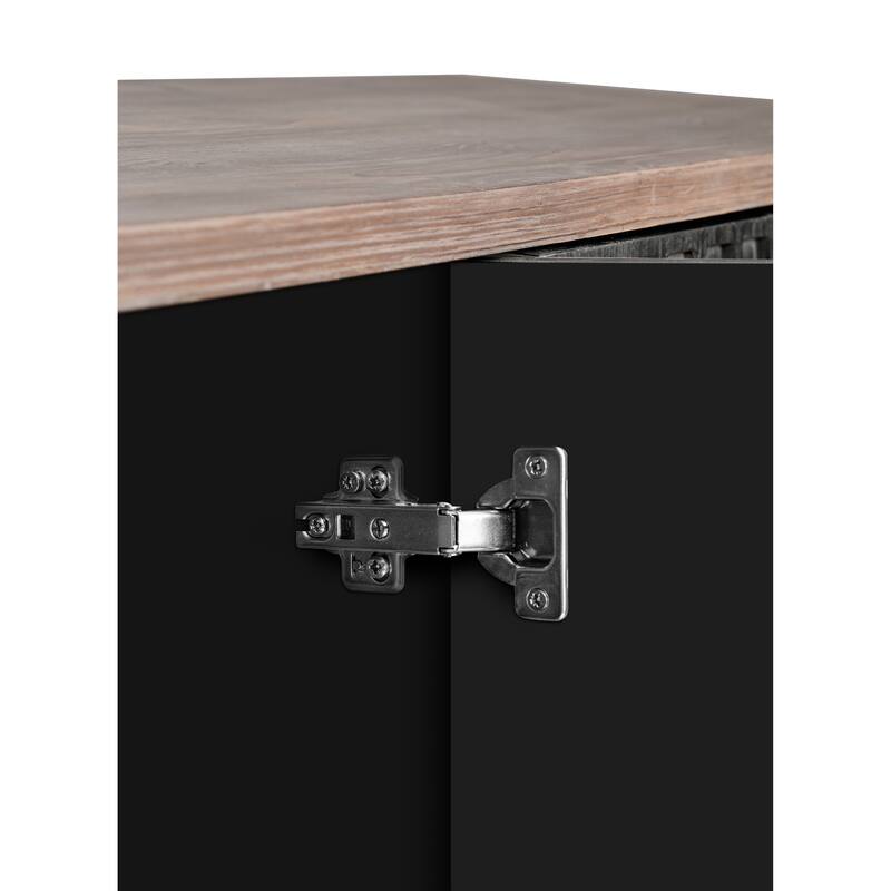 GDFStudio - Masonry Line Mid-Century Antique Sideboard Buffet Cabinet with Solid Wood Legs and Adjustable Shelves