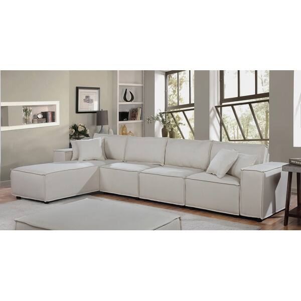 slide 2 of 3, Copper Grove Doetinchem Beige Linen Long Sofa with Reversible Chaise
