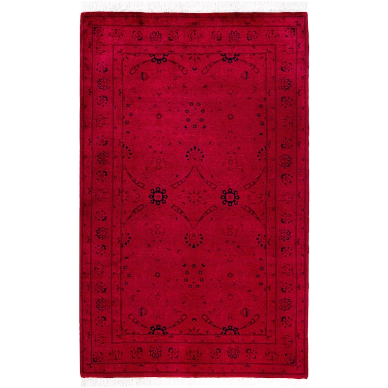 Overdyed One-of-a-Kind Hand-Knotted Area Rug - Pink - 3' 2" x 5' 0"