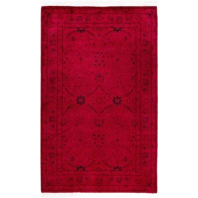 Overdyed One-of-a-Kind Hand-Knotted Area Rug - Pink - 3' 2" x 5' 0"
