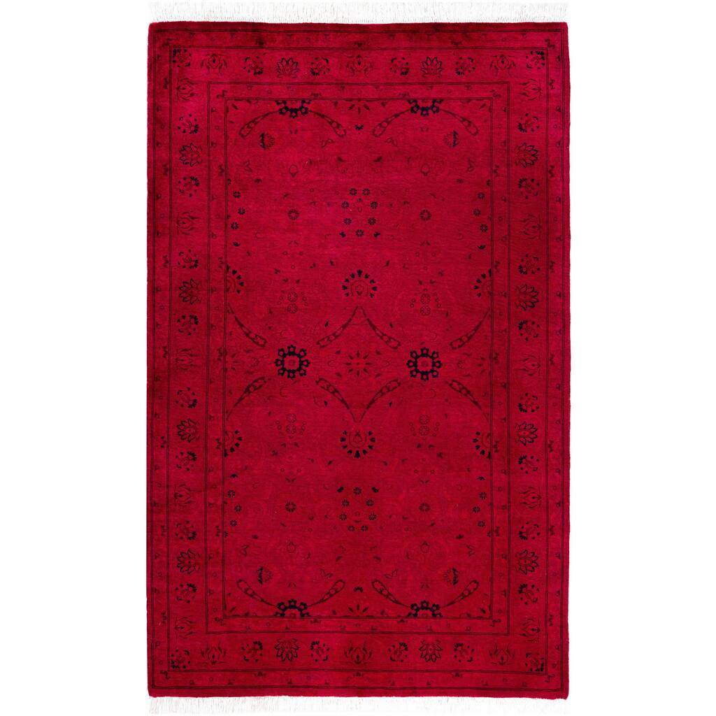 Overdyed One-of-a-Kind Hand-Knotted Area Rug - Pink - 3' 2" x 5' 0"