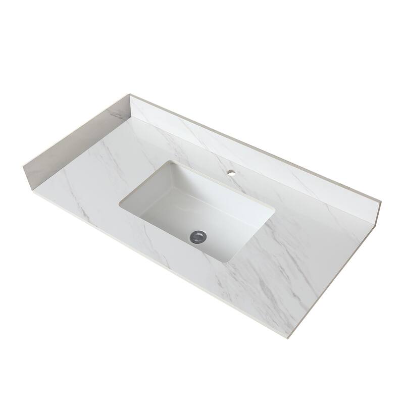 43" Marble Vanity Top with 1 Pre-drilled Faucet Holes, Undermount Sink