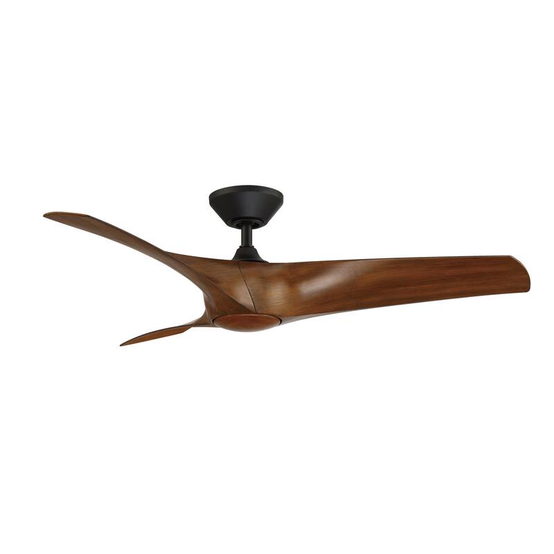 Zephyr Indoor and Outdoor 3-Blade Smart Ceiling Fan 52in with 3000K LED Light Kit and Remote Control with Wall Cradle