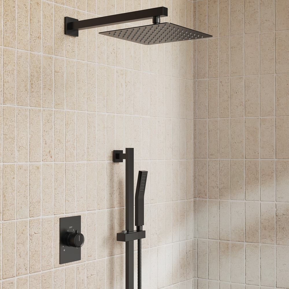 Slide Bar High-Pressure Balancing Shower System 10" Rainfall Shower Head with Handheld Shower