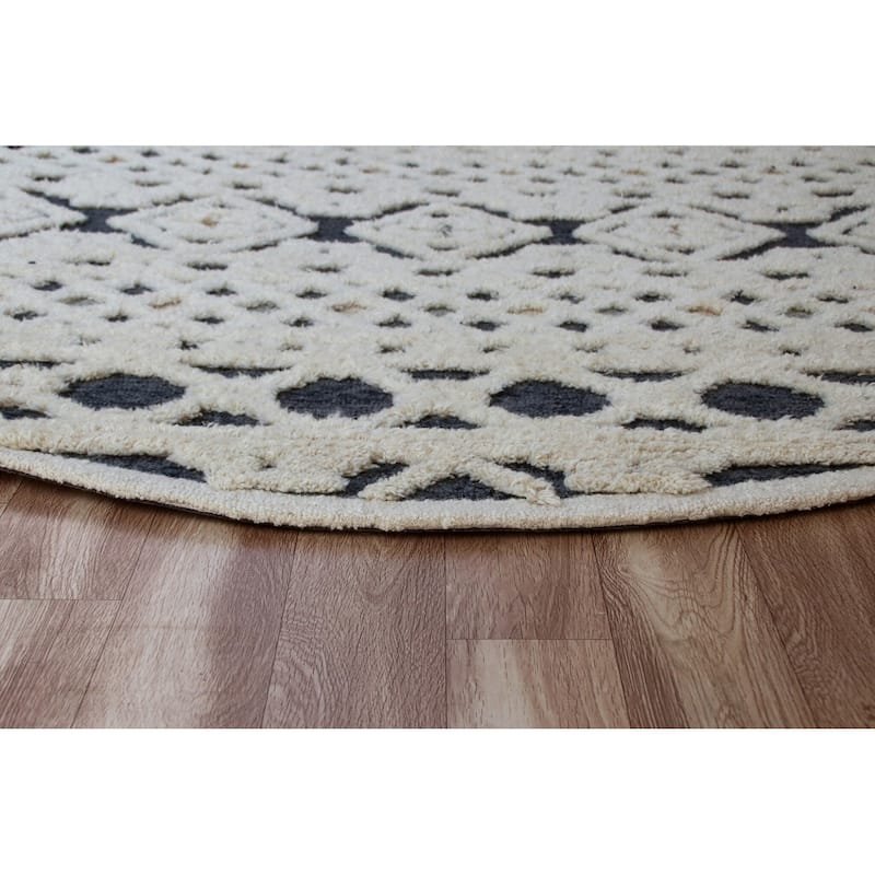Sevita Diverse Modern Geometric Hand-Tufted Round Rug
